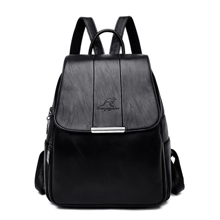 Sacs à Dos à Langer DORRISO Mode Sac à Dos Femme Sac à Main PU Cuir D'épaule Léger Voyage Tourisme école Grande Capacité Sac à Bandoulière Sac D'école Bleu A Sac A