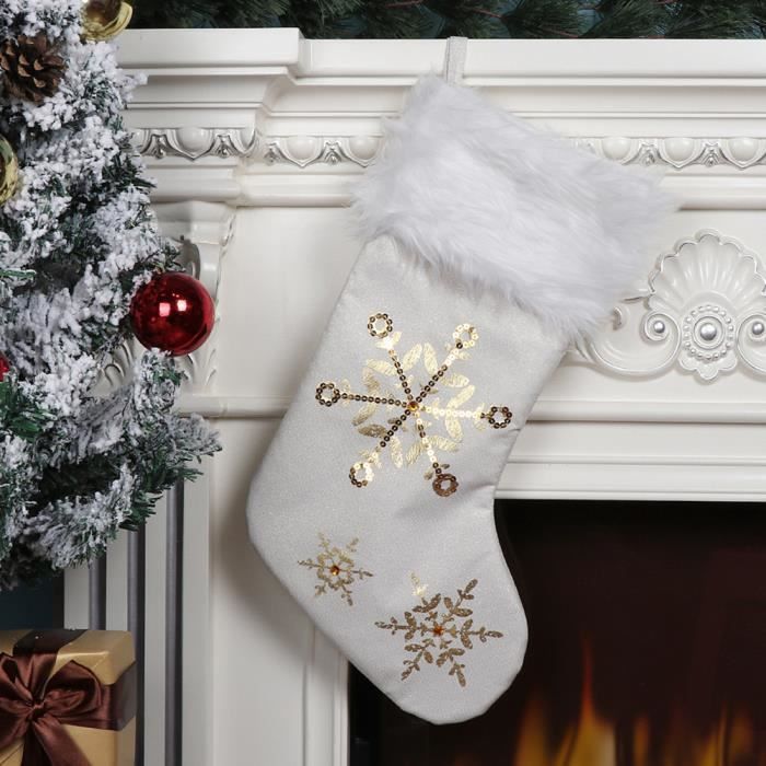 Bas De Noël Décoratifs - Lot De 3 Motifs (Père Noël, Bonhomme De Neige, élan), 22 Cm, Pour Cheminée Et Décoration