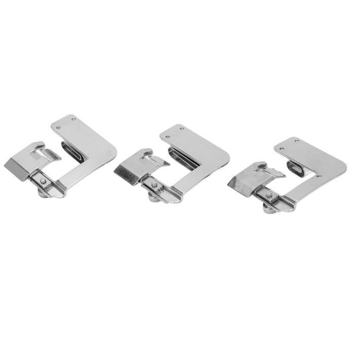 Pieds à Ourlet Universels JVHLOV - Lot De 8 Tailles (3-10mm) - Acier Inoxydable - Guide Magnétique Pour Machine à Coudre