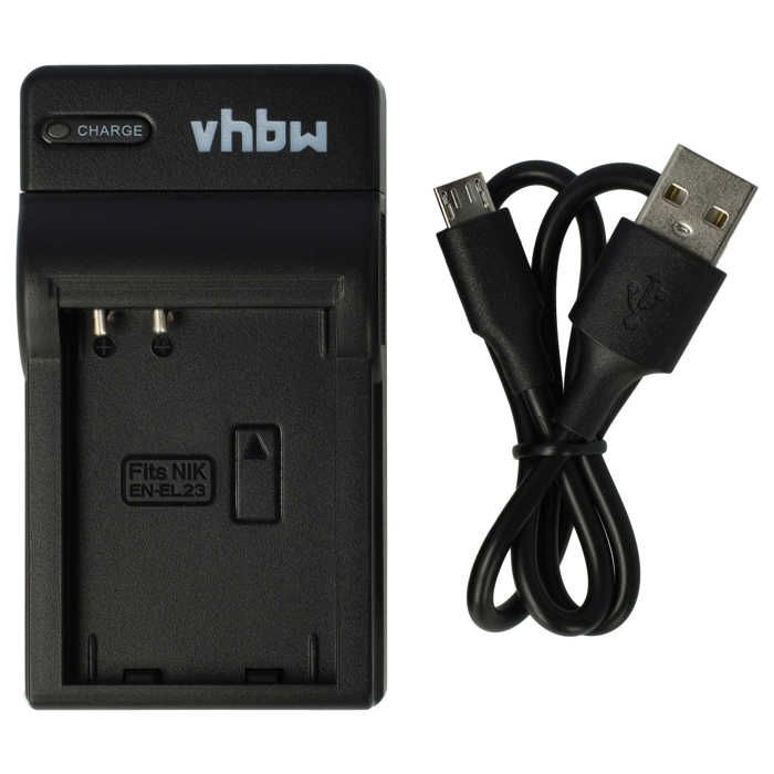 Vhbw Chargeur USB de batterie compatible avec Nikon CoolPix P600, S810c, S810, P610, P900, B700 batterie appareil photo digital,