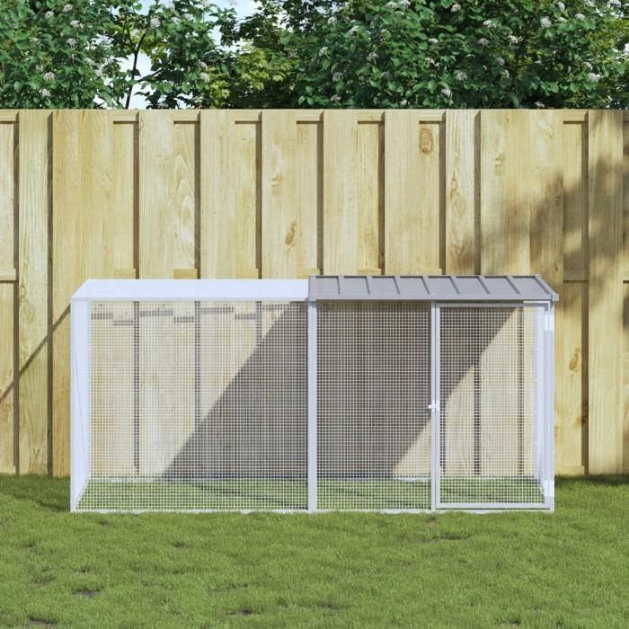 Poulailler VidaXL 203x98x90 cm – Acier Galvanisé, Design Ventilé