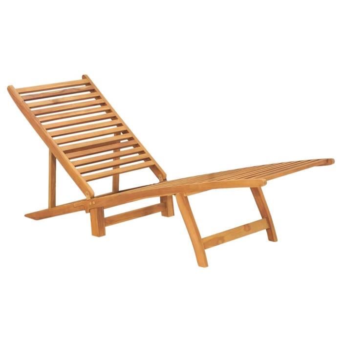 vidaXL Chaise Longue Teck Pliable - vue 3
