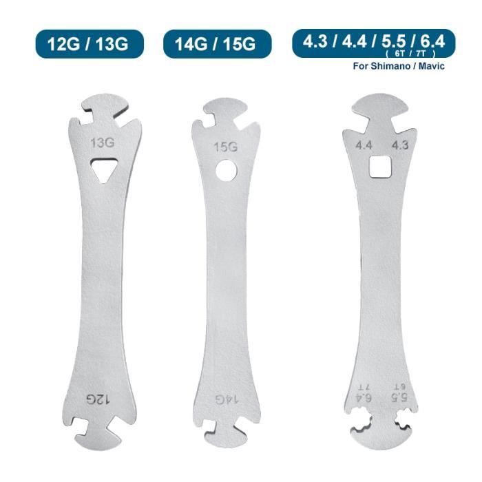 Honoson Clé à Rayons de Vélo Clé à Rayons de Vélo 6 Tailles Calibre 10-15 pour Vélo en 1 Clé à