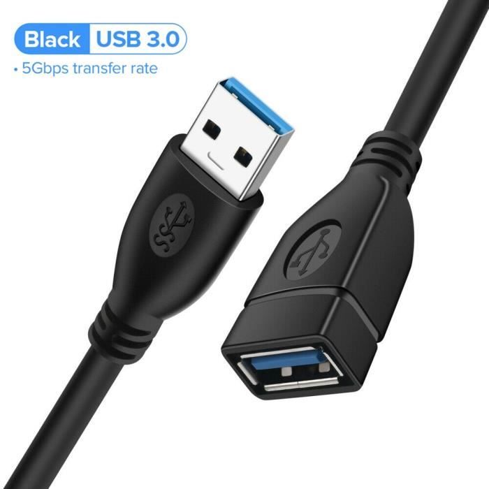 Rallonge USB 3.0 A Femelle Vers A Mâle - Transfert De Données Ultra-rapide - Câble D'extension