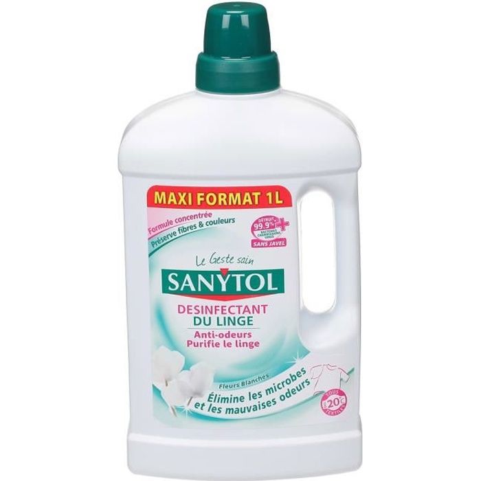 Lessive Désinfectant Fleurs Blanches Sanytol 1,65L