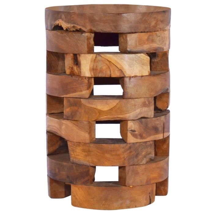 Table de chevet - ZERODIS - HB022 - Bois de teck massif - Fait main - Style vintage