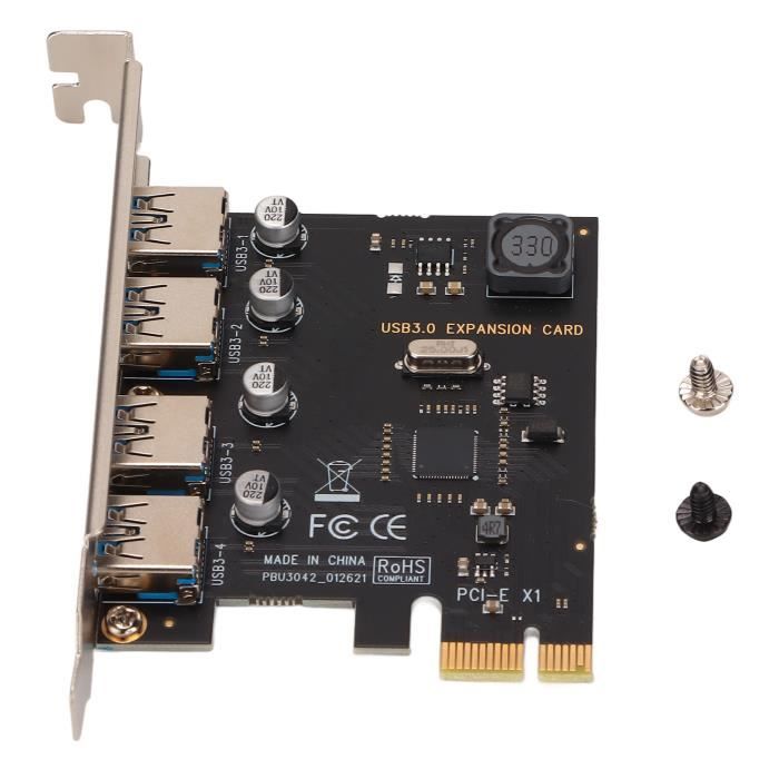 Carte Extension PCI Express 4 Ports USB 3.0 - VIA805 PCIe 1X 4X 8X 16X