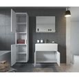 Meuble de salle de bain de Montréal 60x35 cm Meuble lavabo – Armoire de rangement Meuble lavabo Blanc brillant-1