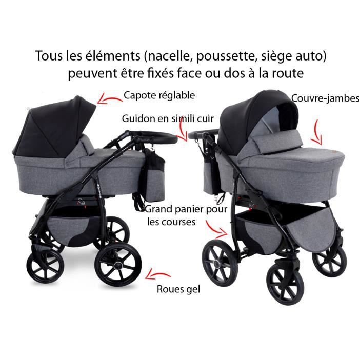 Poppy Poussette canne compacte chariot pliable pour enfants 15 kg