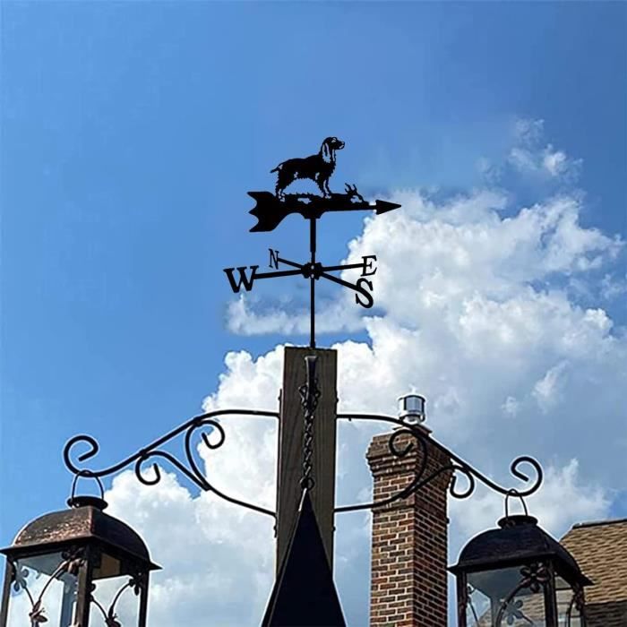 Girouette Voiture Ou Jardin En Acier Inoxydable – Forme Avion, 35x50cm, Avec Support De Montage, Décoration Extérieure