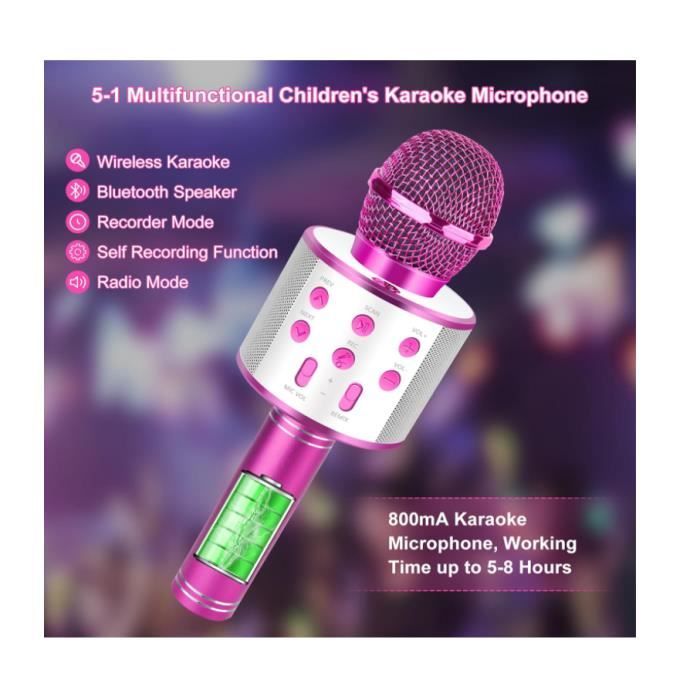 Micro Karaoké, Microphone Karaoké sans Fil Bluetooth pour Enfants Chanter  Jouet Garcon 3 4 5 6 7 8 9 10 12 Ans Micro Enfant Cadeau - Cdiscount Jeux -  Jouets