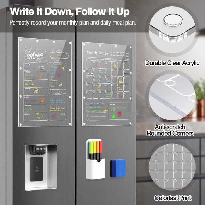 Tableau Magnétique Frigo Gratuit Planning Frigo Magnétique - Semainier Effaçable Planning Frigo Magnetique