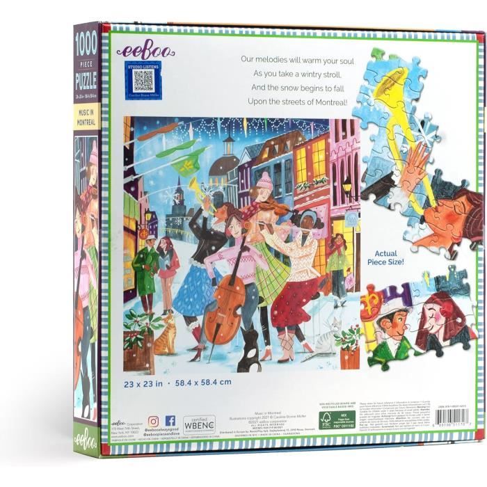 Puzzle Muzyk Puzzle Music In Montreal 1000 Pièces - Eeboo - Carton Recyclé ...