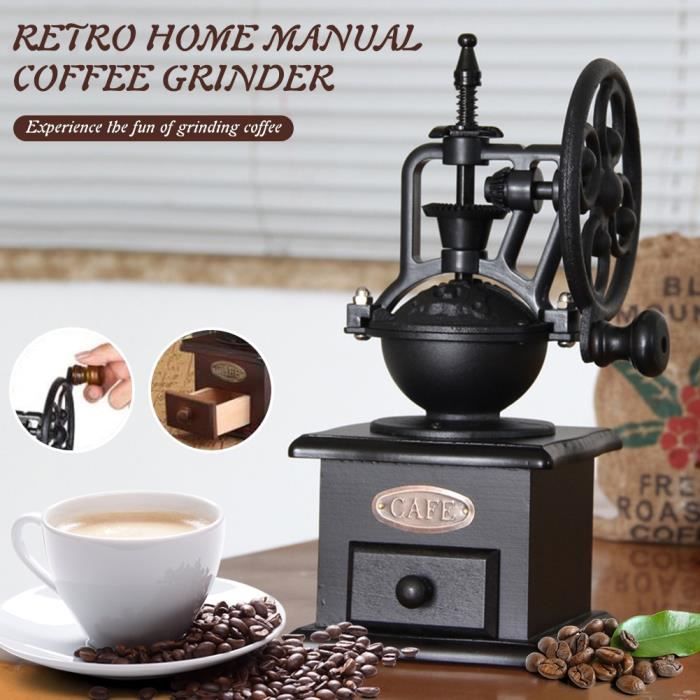 Moulin à café rétro, ancien moulin à café manuel, machine à café à