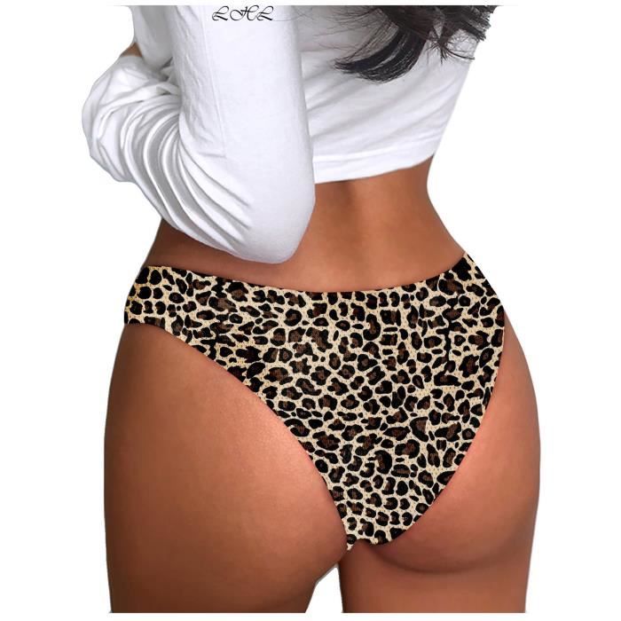Culotte Pour Femme 1 pieces s sexy impression tentation taille basse s Jaune Jaune Cdiscount Pret a Porter