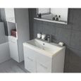 Meuble de salle de bain de Montréal 60x35 cm Meuble lavabo – Armoire de rangement Meuble lavabo Blanc brillant-2