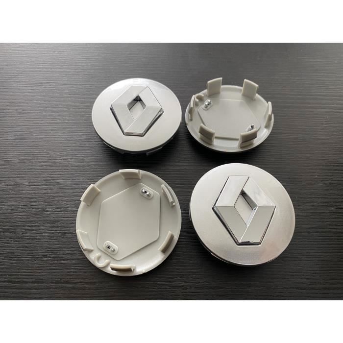 Cache De Roue 4X CACHE MOYEU CENTRE DE ROUE Pour RENAULT GRIS 57MM Embleme Logo ...