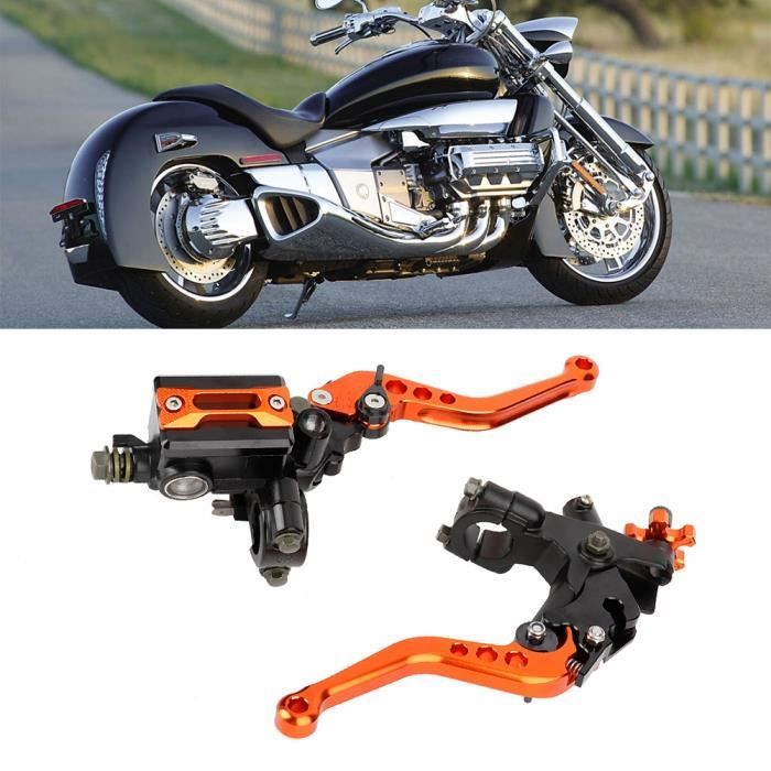 1 paire 7/8(22mm) universel moto frein embrayage maître-cylindre réservoir  leviers levier d'embrayage de frein(rouge) : : Auto et Moto