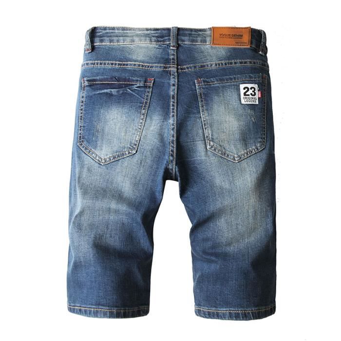 Shorts en Jeans Homme de Marque Bermuda en Jean Déchiré Effet