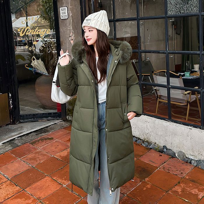 Doudoune Mi Longue Fourrure Femme Doudoune Femme FUNMOON Mi-Longue