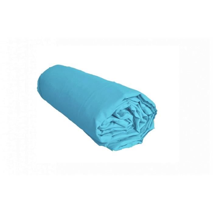Drap housse Percale 160x200 Turquoise