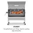 Barbecue charbon - Klarstein Sauenland Pro XL Suckling Pig Grill - Rôtissoire à charbon de bois - broche rotative - Argent-3