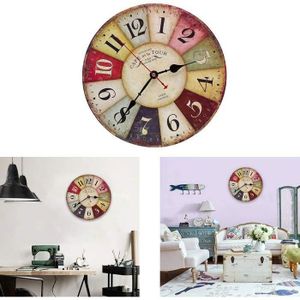 HORLOGE - PENDULE,NO 1--Horloge murale Vintage en bois de 12 pouces