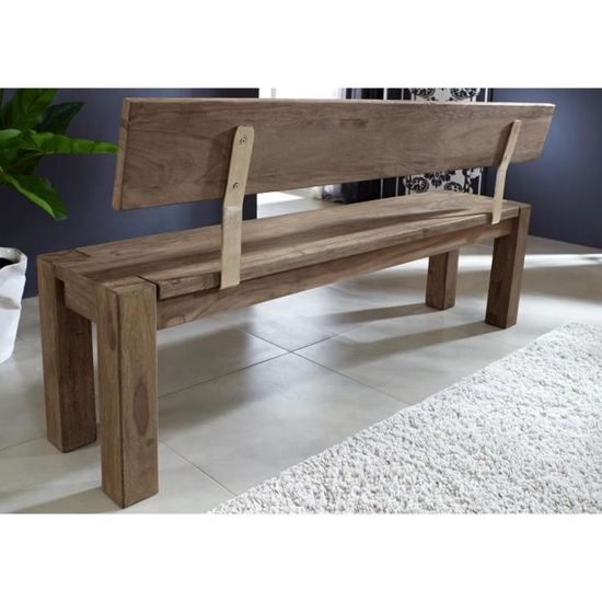 Banc Avec Dossier 200x35 Cm Bois Massif De Sheesham Palissandre