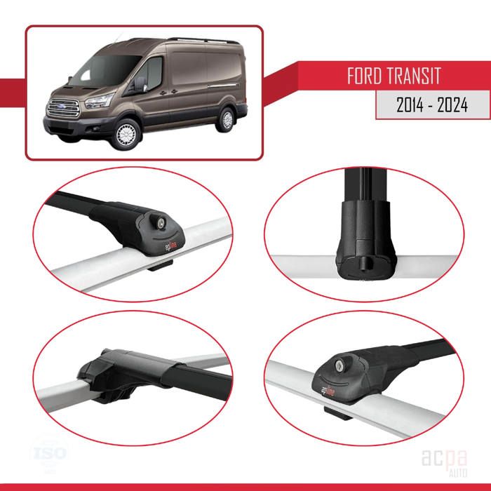 ipqi Compatible avec Ford Transit/Tourneo Connect 2 2014-2021 ACE-1 Barres de Toit Railing Porte-Bagages de Voiture Gris Aluminium 2 Barres