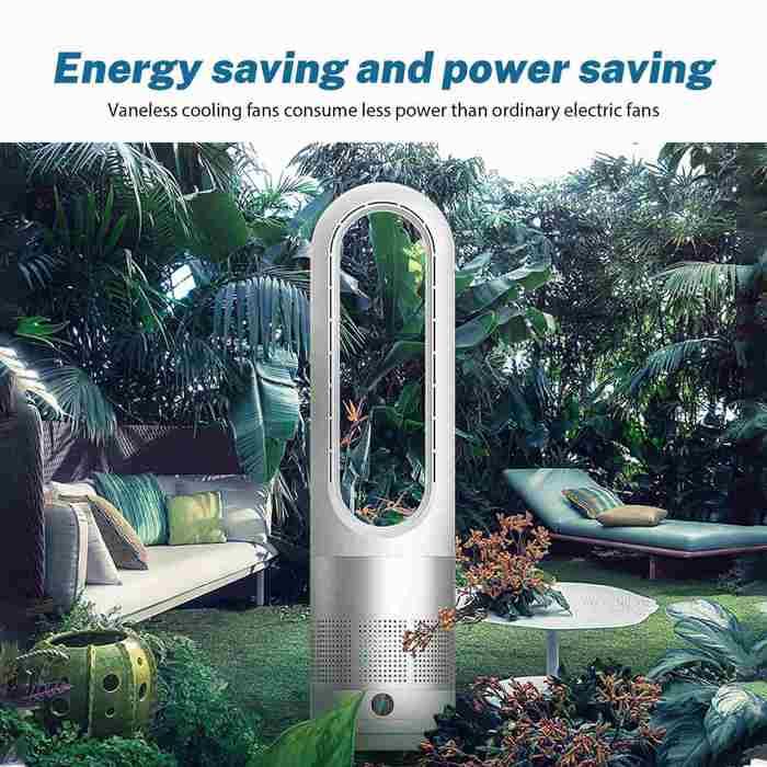 Simple Deluxe Ventilateur Tour Silencieux 2 En 1 Sans Rotor Avec Refroidissement, Chauffage, Colonne De 80 Cm, Avec Télécommande, Oscillation à 120°, 13 Vitesses, Minuterie 9H, Noir