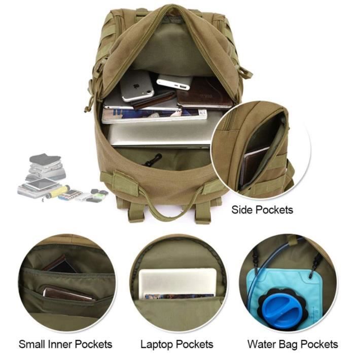 Sac Dos Tactique Militaire 40L Sac Dos Randonn e Molle Homme