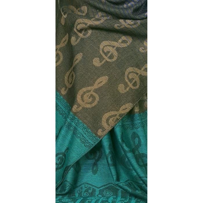 Châle/Écharpe Sarong Imprimé Notes De Musique - 100% Viscose Douce - Neuf Avec Étiquettes