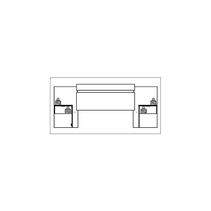 Tête de lit extensible avec chevets et 2 tiroirs 140/160 cm