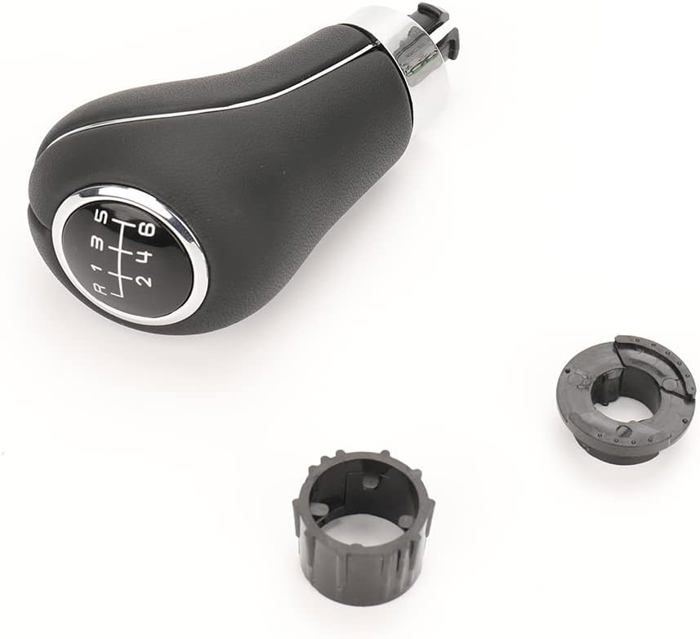 Pommeau De Levier De Vitesse En Cuir Pour Mercedes Classe C W203 Facelift - Modèle Noir Avec Couture Rouge - Fabriqué En Allemagne