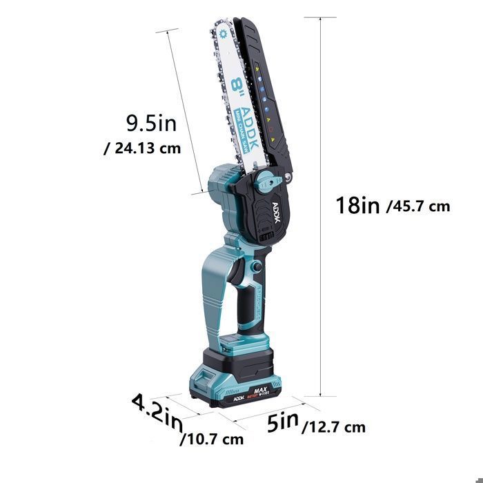 Mini Tronçonneuse A Batterie 8 Pouces, Tronçonneuse Electrique Sans Fil