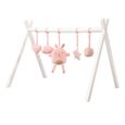 ROBA Portique d'eveil pour bébé - incl. set de pendentifs "roba Style" rose – arche de jeu en bois massif laqué-0