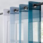 Topfinel Rideaux Courts 140x160cm 2 Panneaux Voilage Fenetre Draperies à Oeillet Voilage Intérieurs pour Salon Chambre, Bleu Canard