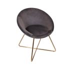 Fauteuil Karl Gris - HOME DECO FACTORY - Ligne épurée - Pieds métalliques cuivrés