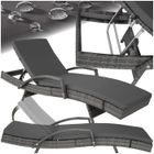 Bain de soleil - TECTAKE - Chaise longue en rotin de jardin OCEANE avec accoudoirs et dossier inclinable - Gris