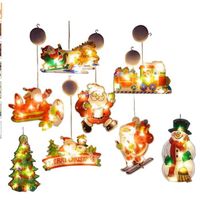 Lumières de Noël 8 guirlandes lumineuses à ventouses de Noël autocollants pour fenêtres lumières décoratives (multicolores).