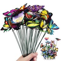 (24pcs)Piquets à papillons colorés, 5 à 24 pièces/ensemble, jardinières de jardin, décoration d'extérieur, Pots de fleurs