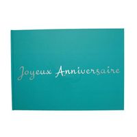 Joyeux anniversaire : carnet album bleu - Format A4 paysage - Couverture mate, lettres chromées -100 pages - Qualité premium