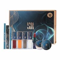 KENLUMO Makeup Set de 10 pièces Cosmétiques-Coussin BB Cream-Poudre libre-Rouge à lèvres-Crayon à sourcils-Eyeliner liquide