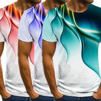Lot de 3 T-Shirt Homme,Tee-Shirt Mode 3D Imprimé Foudre Col Arrondi Manches Courtes - Couleurs multiples