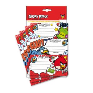 Étiquette classement Angry birds - Pochette 12 étiquettes autocollantes