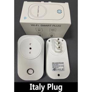PRISE 1 PCS - 16A Bouchon Italy - prise intelligente Wifi 16a EU brésil, avec minuterie, moniteur d'énergie, applic
