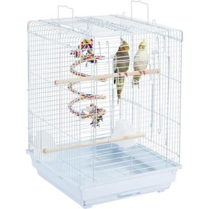 VOLIÈRE - CAGE OISEAU Cage Oiseaux Avec Jouet 40 X 40 X 58 Cm Cage Oisea