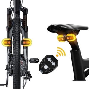 ECLAIRAGE POUR VÉLO DT09221-Lot de clignotants de vélo sans fil rechargeables par USB avec télécommande pour vélo de nuit A164