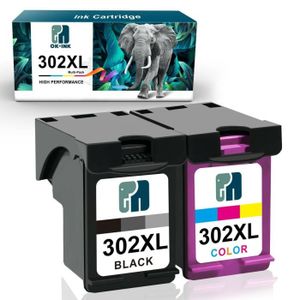 HP 302 Pack de 2 cartouches d'encre, noire et Cyan, Magenta, Jaune,  authentiques (X4D37AE)