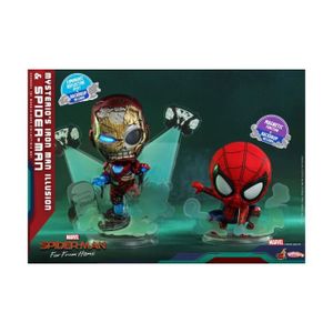 FIGURINE - PERSONNAGE Figurines Cosbaby (S) Mysterio's Iron Man Illusion & Spider-Man 10 cm - HOT TOYS - Marvel - Jouet intérieur
